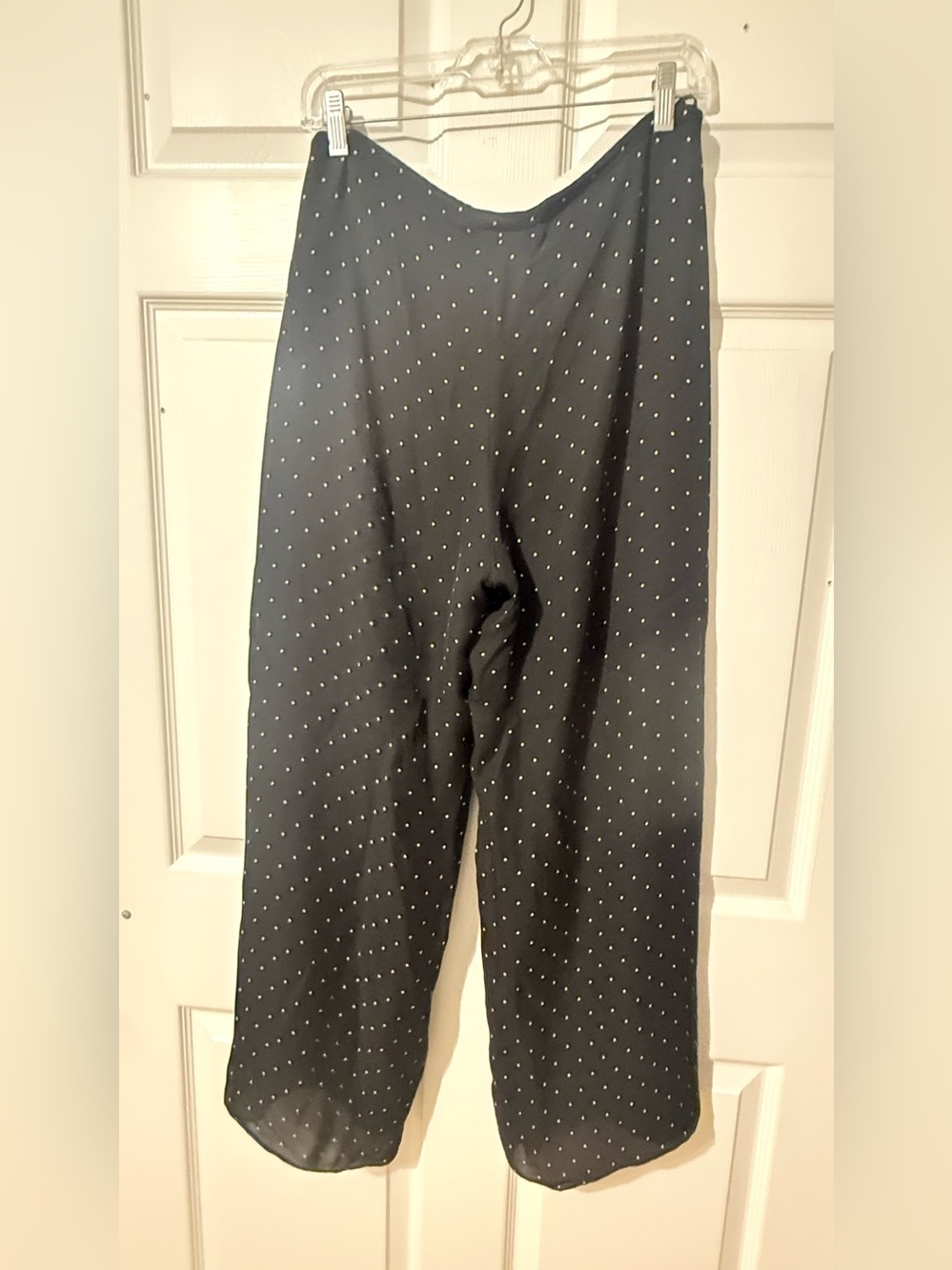Ralph Lauren Black with Small White Dot Print wide leg palazzo pant 6P - Picture 3 of 4